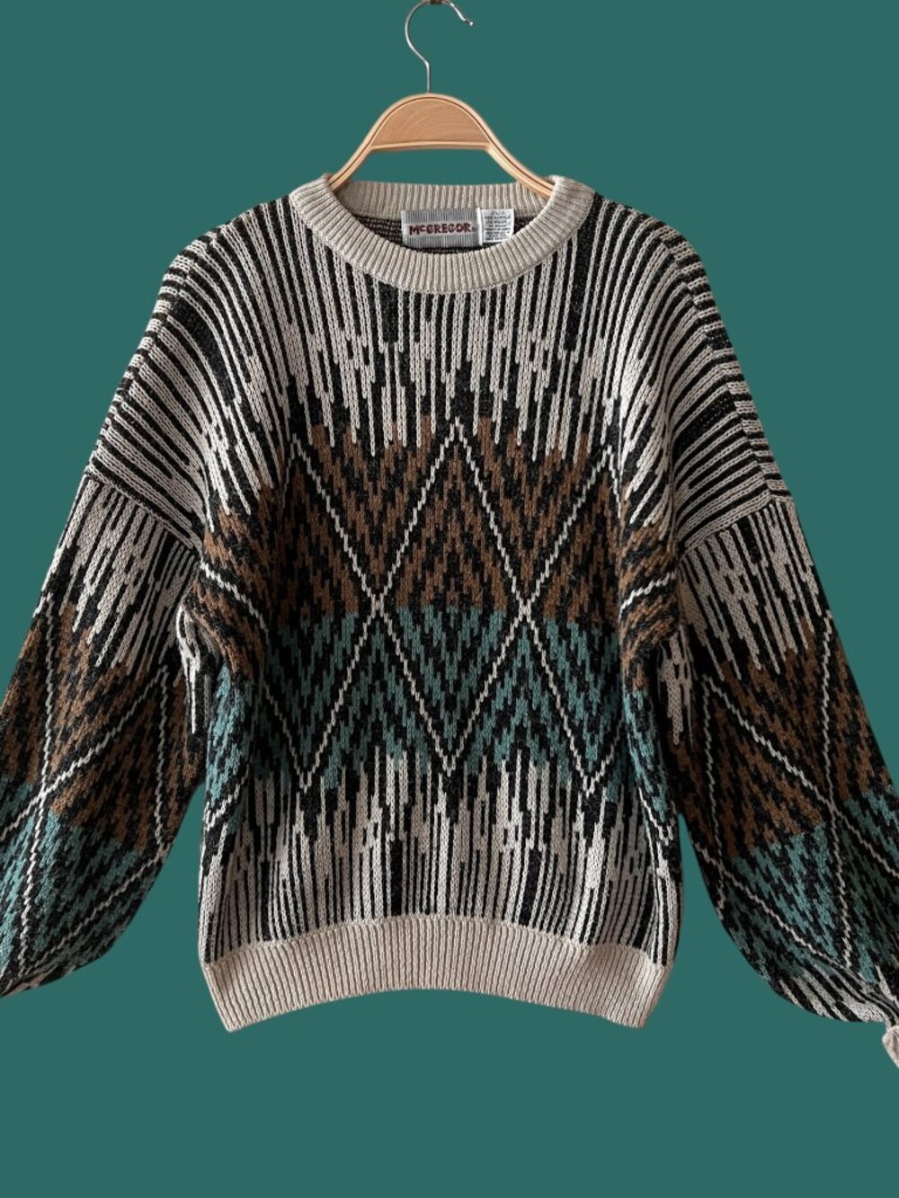 Vintage Geometric Sweater, McGregor, Unisex